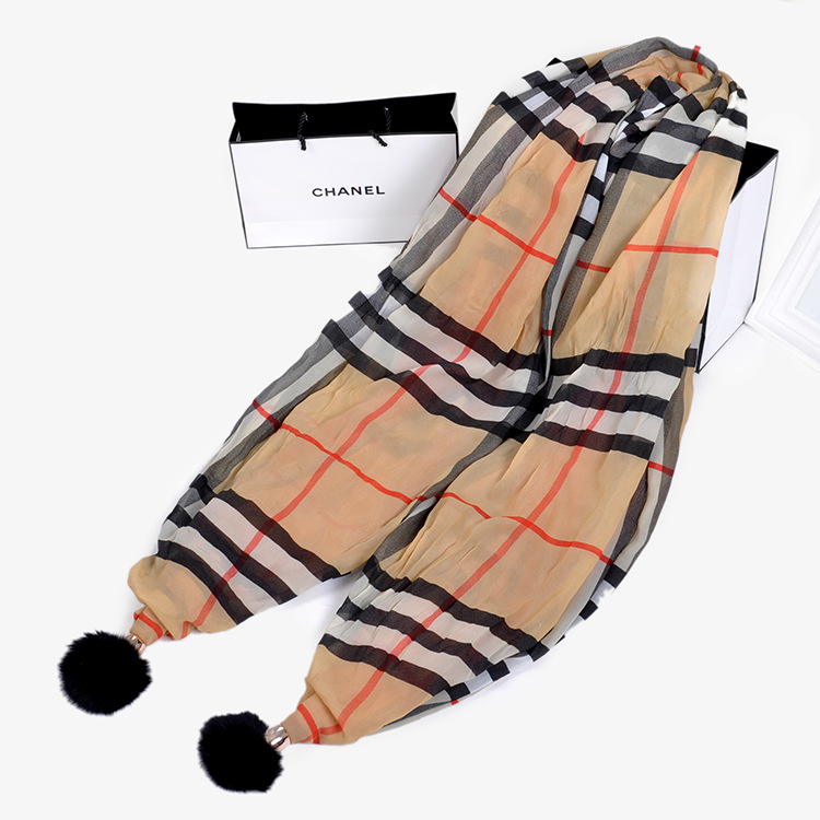 Wholesale wool ball chiffon scarf