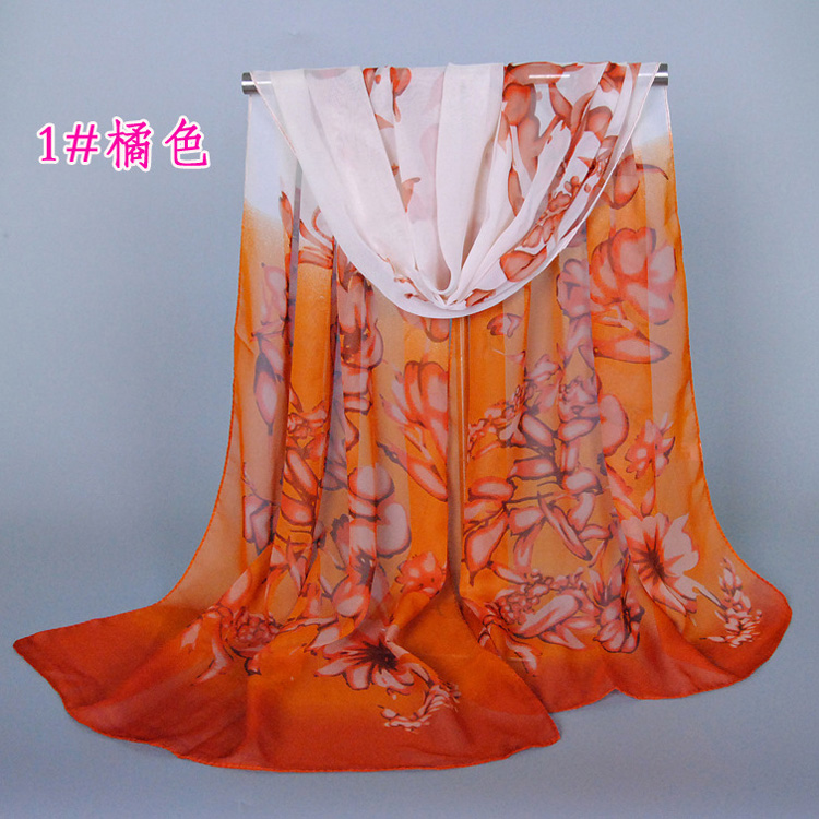 Wholesale floral chiffon scarf