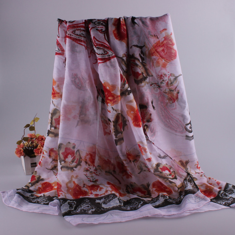 Wholesale paisley floral viscose scarf