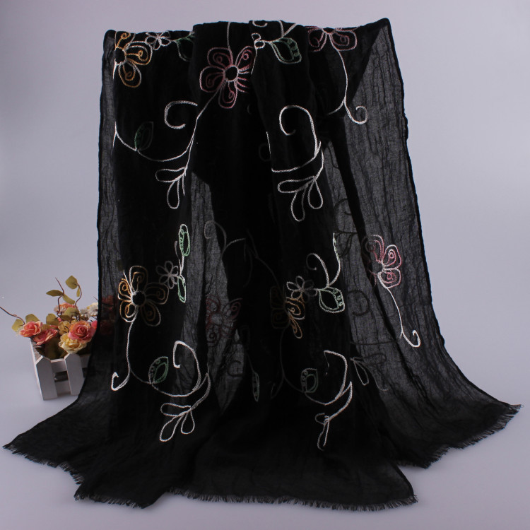 Embroidered cotton scarf wholesale