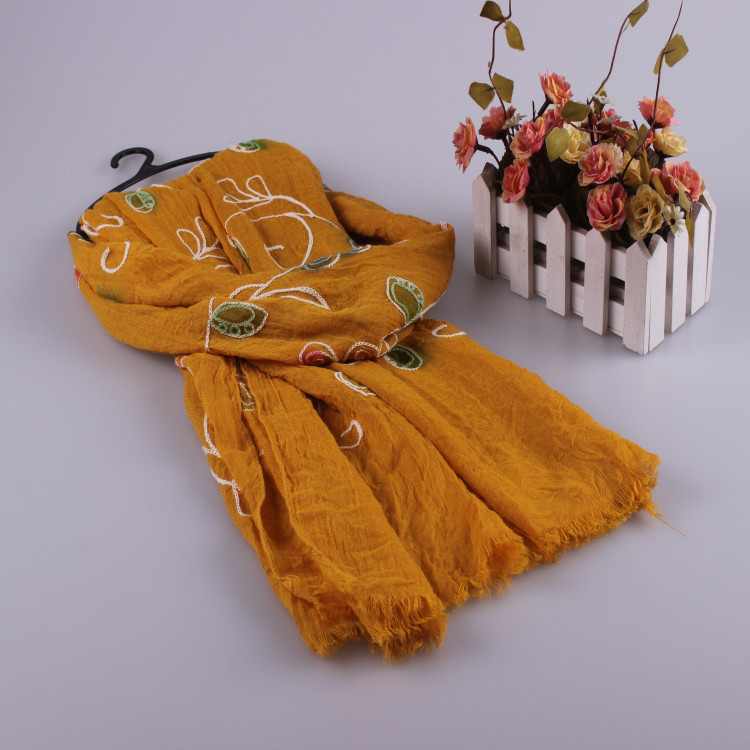 Embroidered cotton scarf wholesale