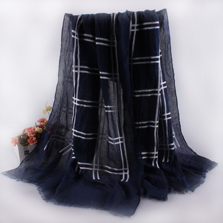 Wholesale plaid cotton scarf