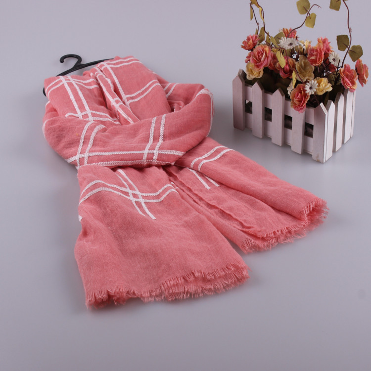 Wholesale plaid cotton scarf
