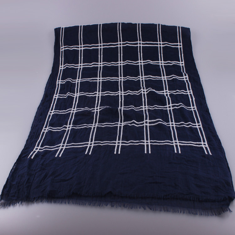 Wholesale plaid cotton scarf