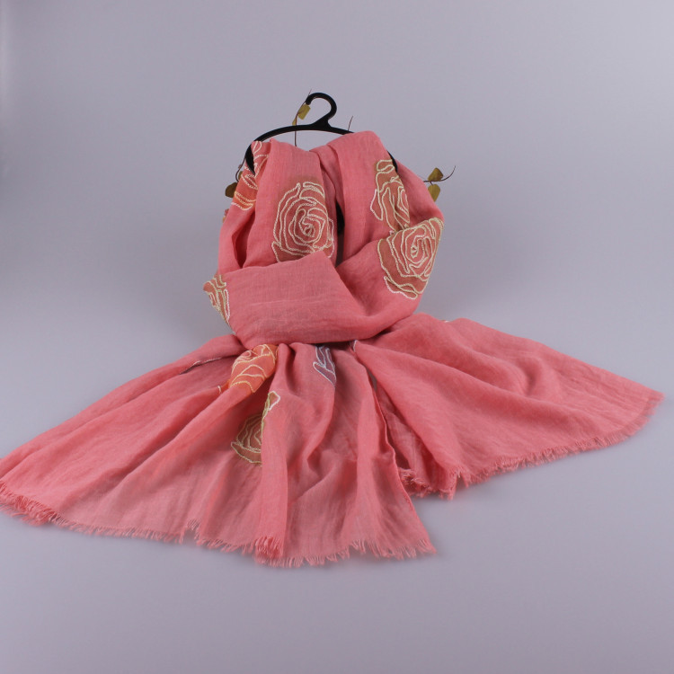 Wholesale rose embroidered scarf
