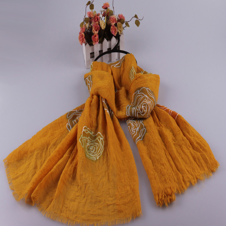 Wholesale rose embroidered scarf