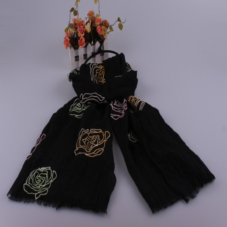 Wholesale rose embroidered scarf