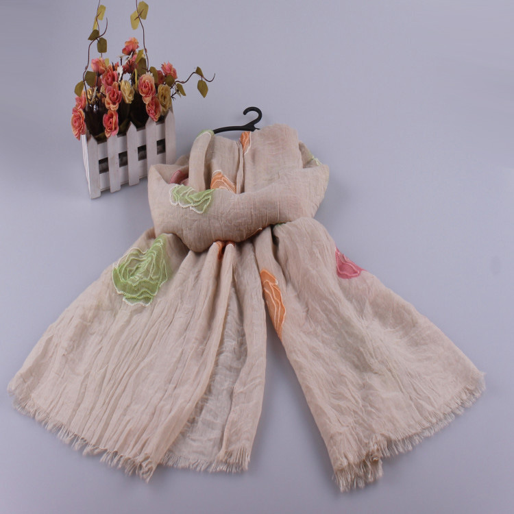 Wholesale rose embroidered scarf