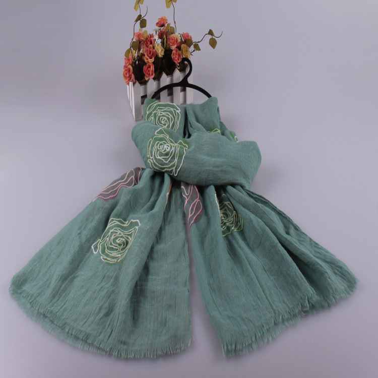 Wholesale rose embroidered scarf