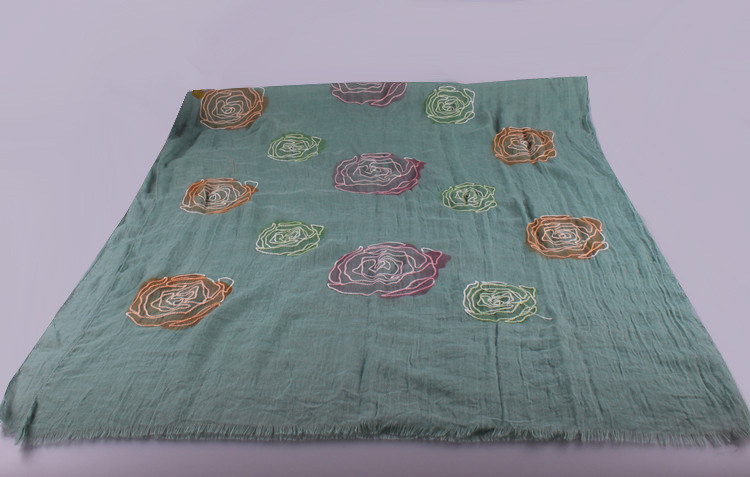 Wholesale rose embroidered scarf
