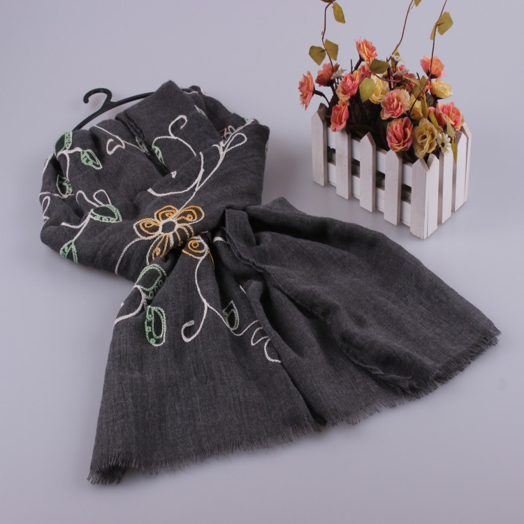 Embroidered cotton scarf wholesale