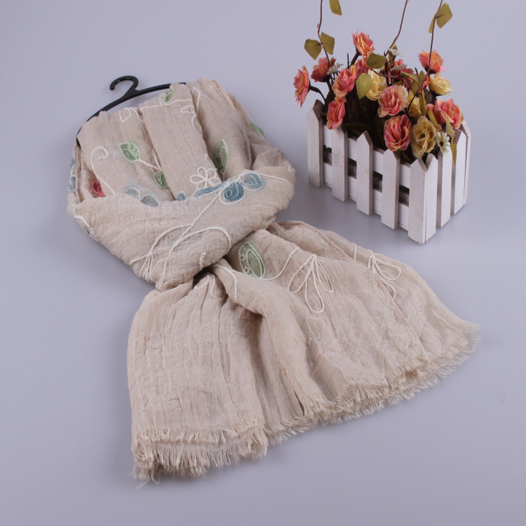 Embroidered cotton scarf wholesale