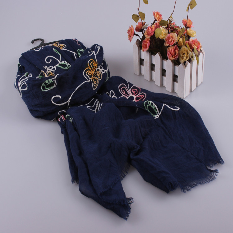 Embroidered cotton scarf wholesale