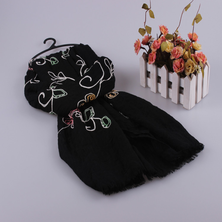 Embroidered cotton scarf wholesale