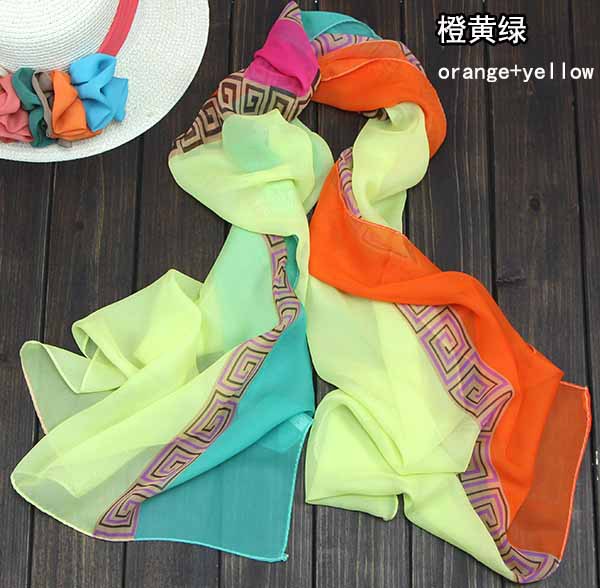 Bright colored chiffon scarf wholesale