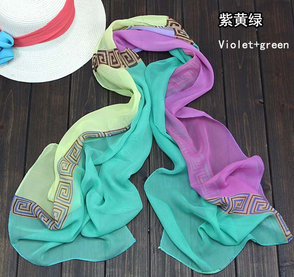Bright colored chiffon scarf wholesale