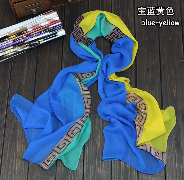 Bright colored chiffon scarf wholesale