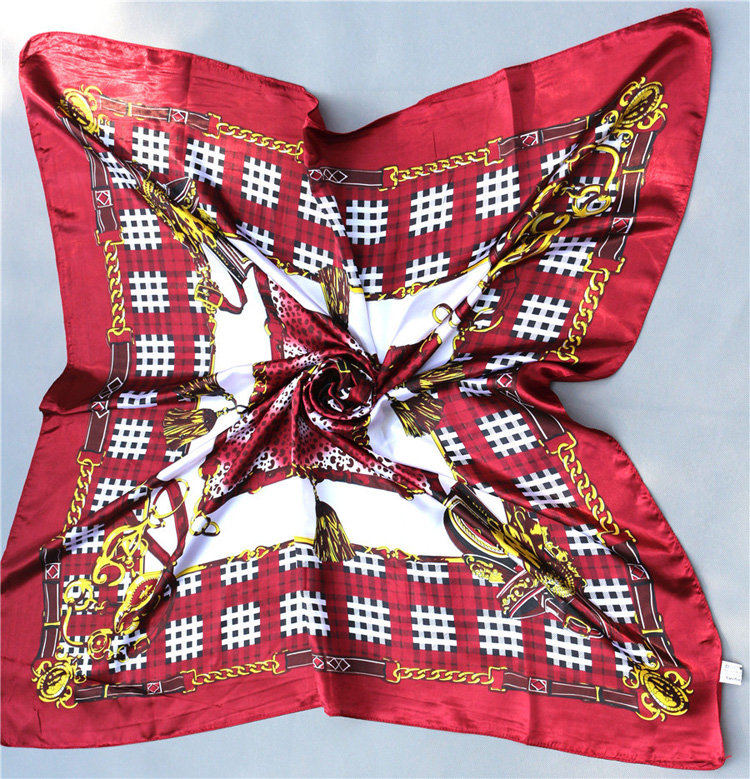 Wholesale plaid silk scarf
