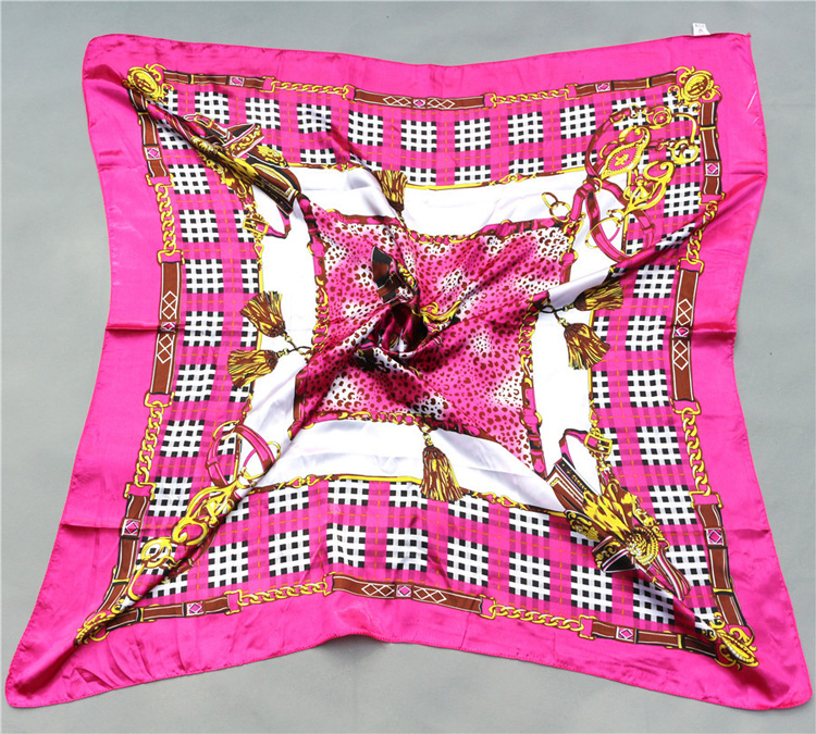 Wholesale plaid silk scarf