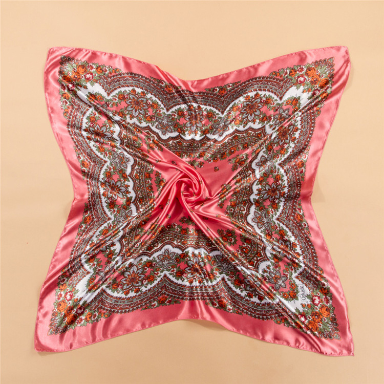 Printed square silk scarf wholesale