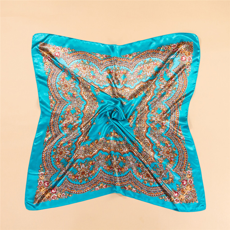 Printed square silk scarf wholesale