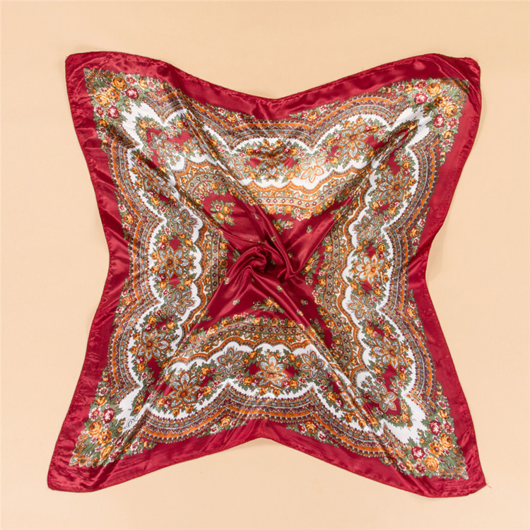 Printed square silk scarf wholesale