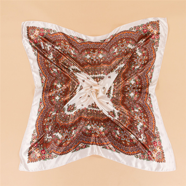 Printed square silk scarf wholesale