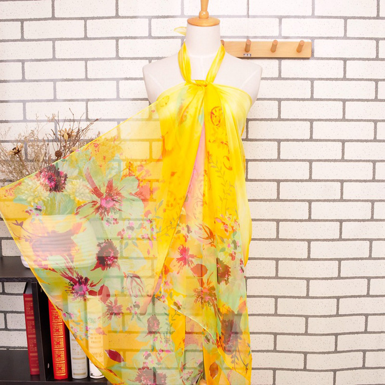 Printed chiffon beach scarves wholesale