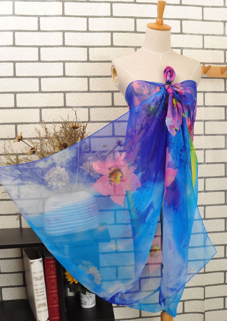 Printed chiffon beach scarves wholesale