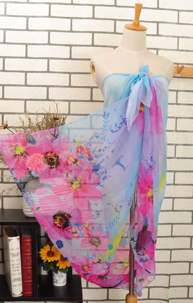 Printed chiffon beach scarves wholesale
