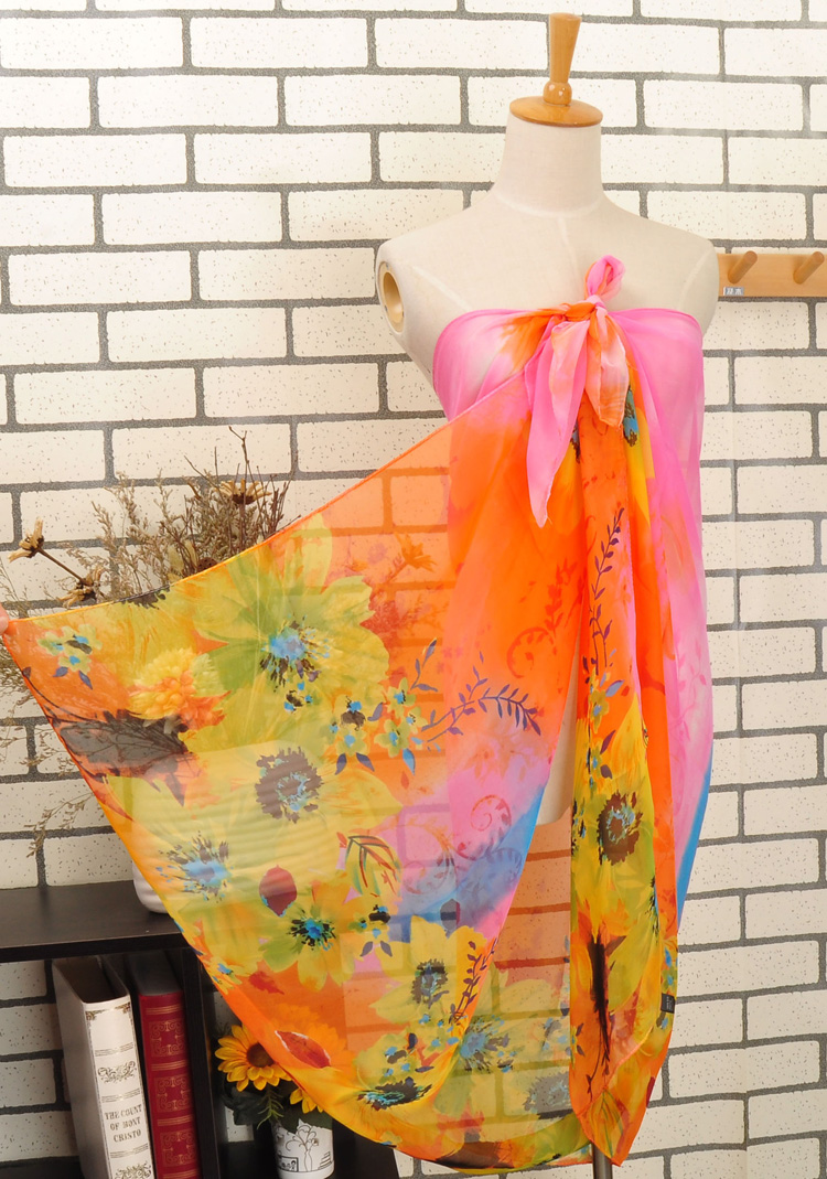 Printed chiffon beach scarves wholesale