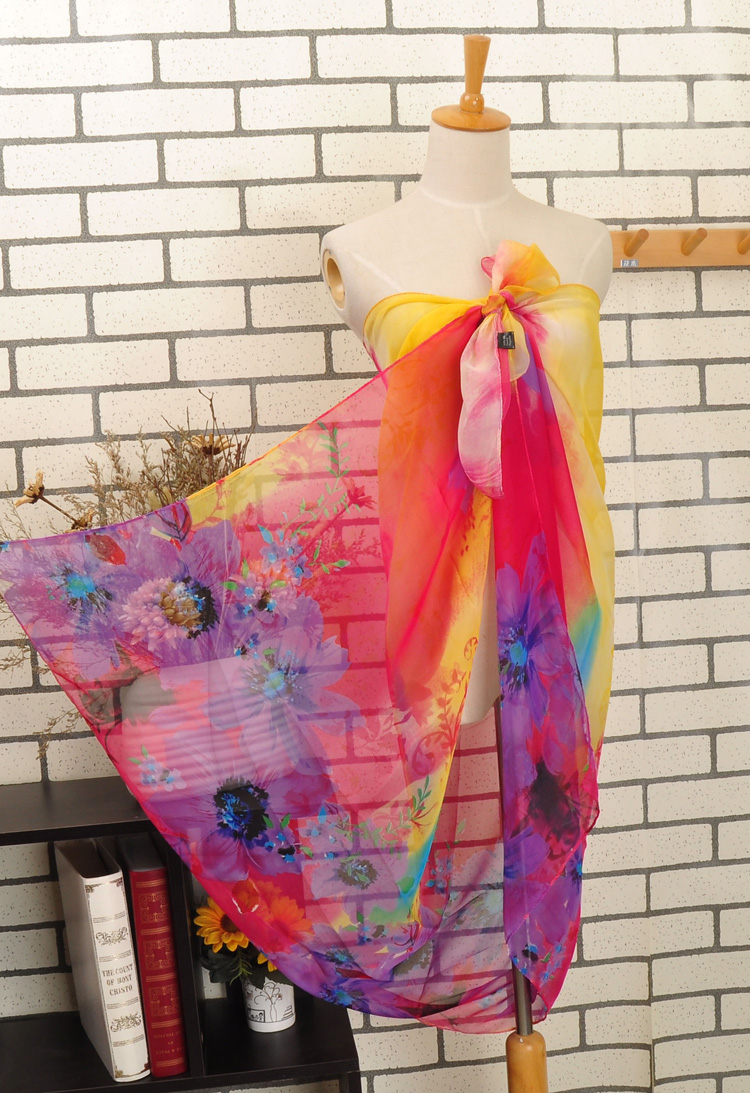 Printed chiffon beach scarves wholesale