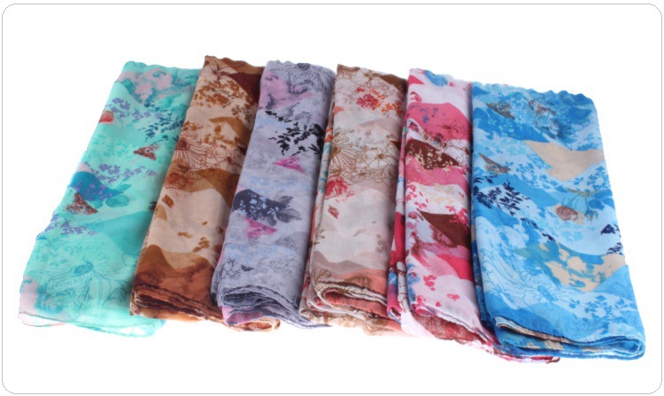 Flower print cotton scarf wholesale