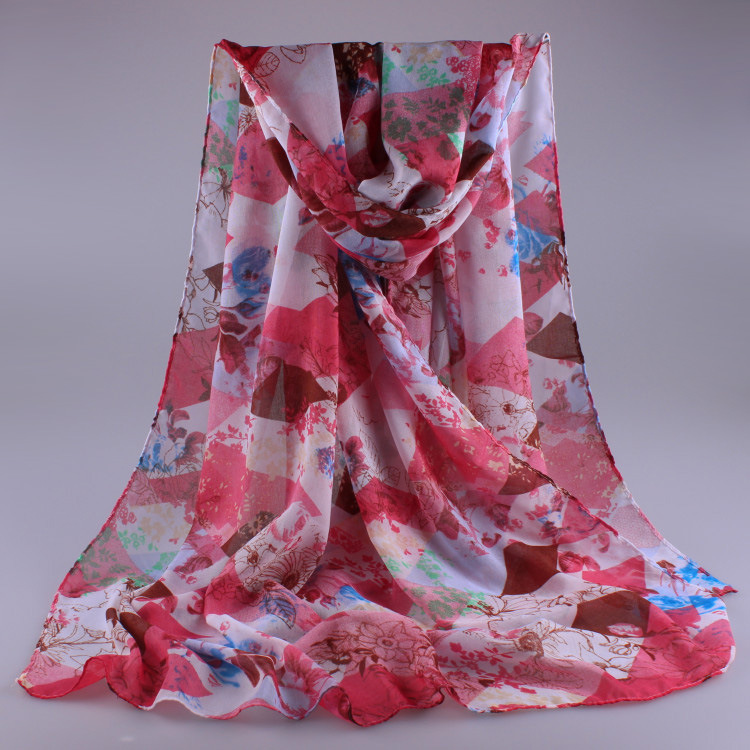 Flower print cotton scarf wholesale