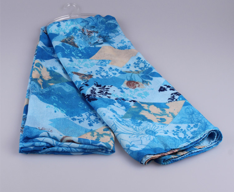 Flower print cotton scarf wholesale
