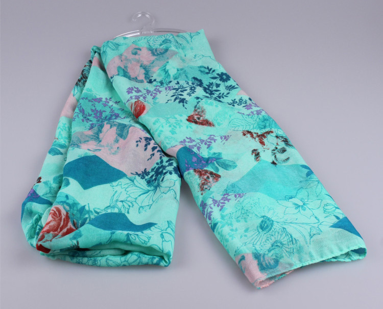 Flower print cotton scarf wholesale
