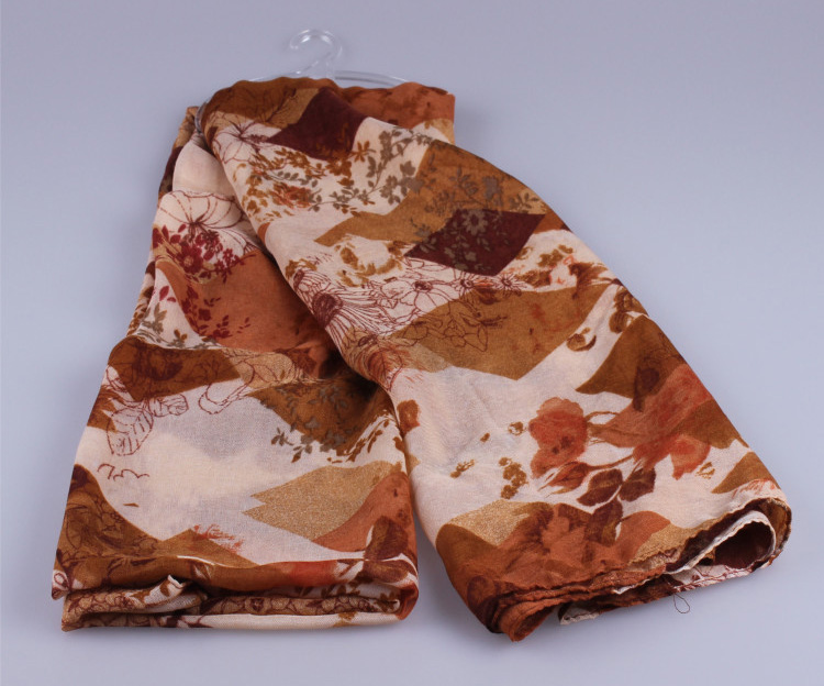 Flower print cotton scarf wholesale