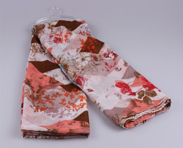 Flower print cotton scarf wholesale