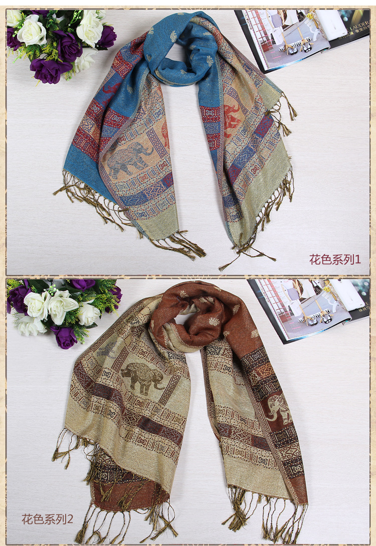 Wholesale jacquard tassel scarf