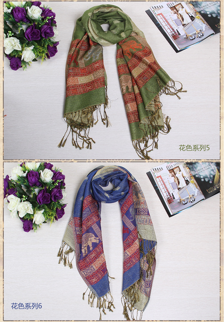Wholesale jacquard tassel scarf