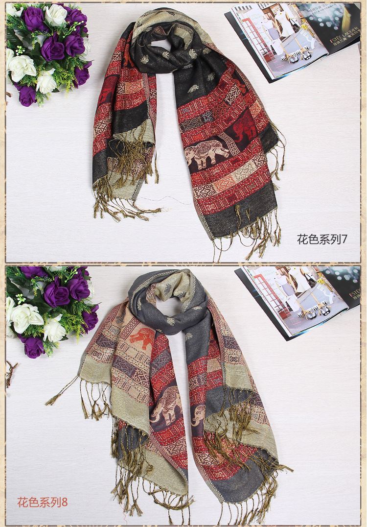 Wholesale jacquard tassel scarf