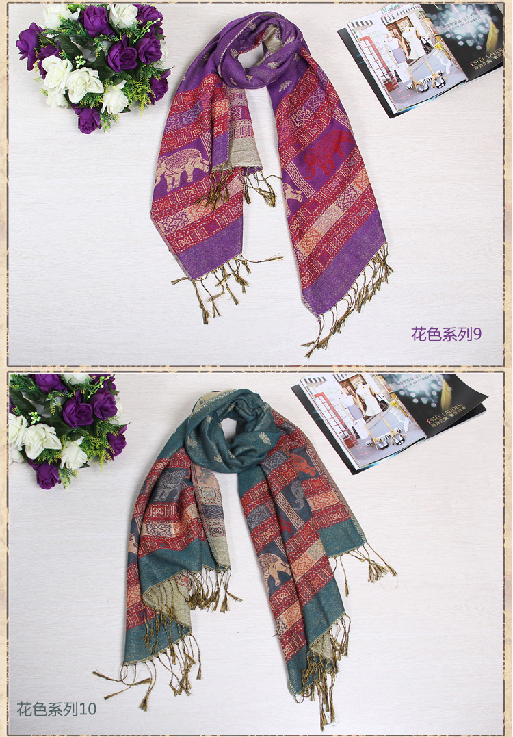 Wholesale jacquard tassel scarf