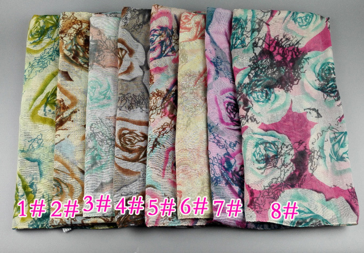 Wholesale flower viscose scarf