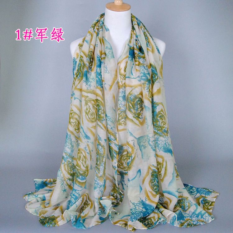 Wholesale flower viscose scarf