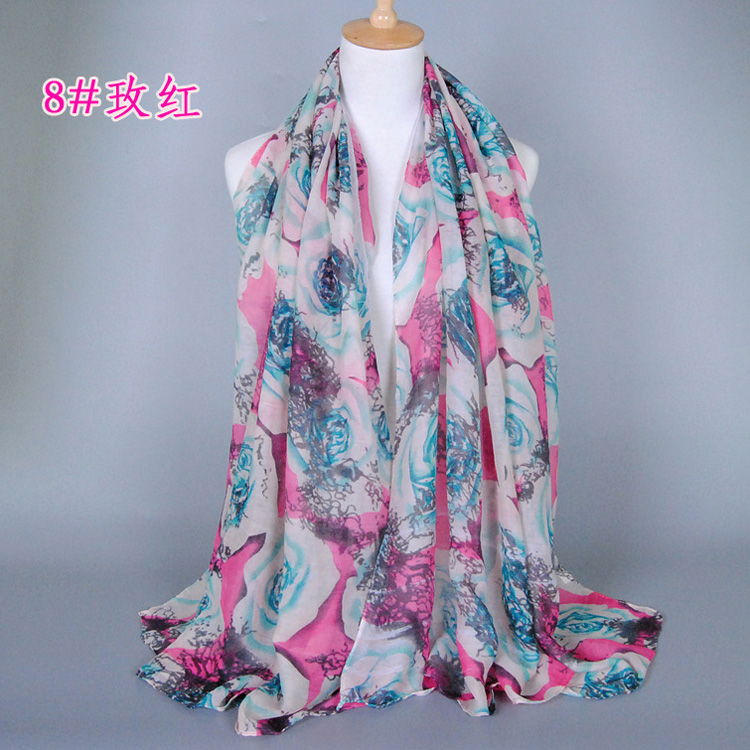 Wholesale flower viscose scarf