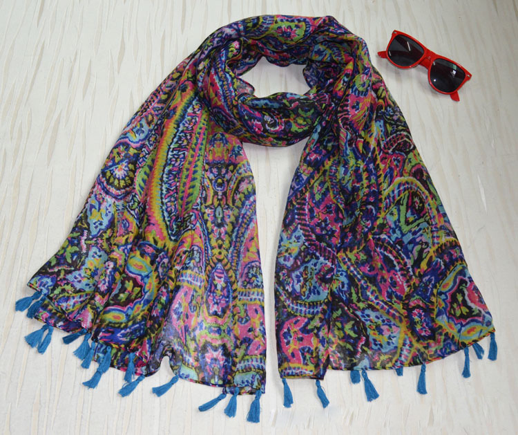 Viscose printed silk scarf wholesale