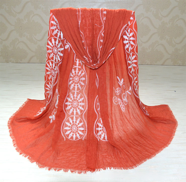 Embroidered cotton scarves wholesale