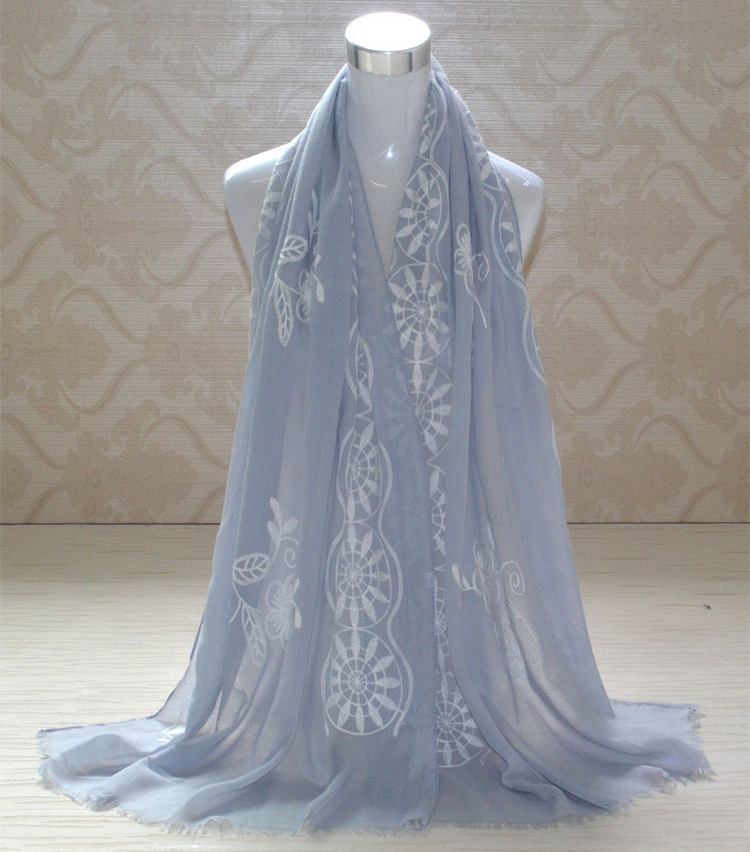 Embroidered cotton scarves wholesale
