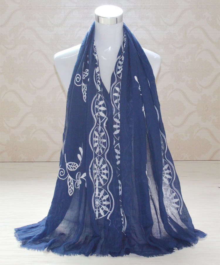 Embroidered cotton scarves wholesale