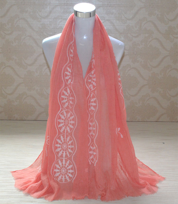Embroidered cotton scarves wholesale